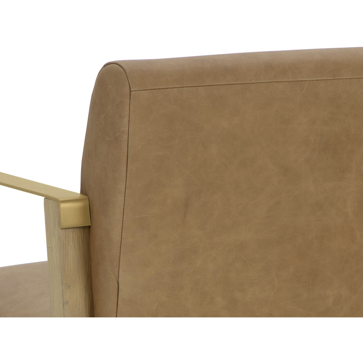 Earl Rustic Oak / Ludlow Sesame Leather Lounge Chair